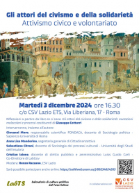 Gli attori del civismo e della solidarietà - 3 dicembre