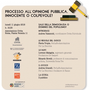 11 giugno 2018 - Processo all'opinione pubblica. Innocente o colpevole