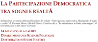 La partecipazione democratica tra sogni e realt&agrave;: seminario 14 giugno 2022