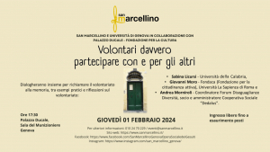 San Marcellino: &ldquo;Volontari davvero, partecipare con e per gli altri"