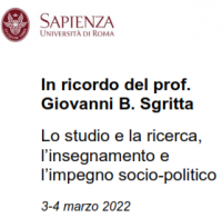 Due giorni a convegno in memoria di Giovanni B. Sgritta